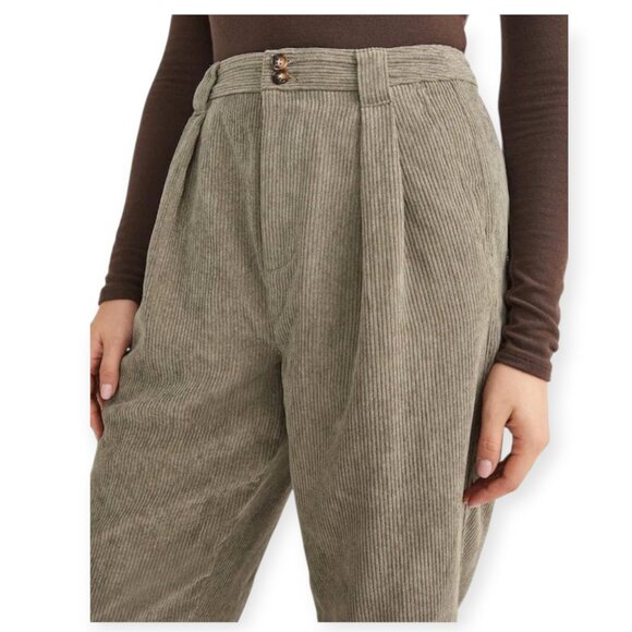 Madewell teal Curvy Corduroy High-Rise Tapered Pants size 12 EUC Fall Perfection - Picture 2 of 16